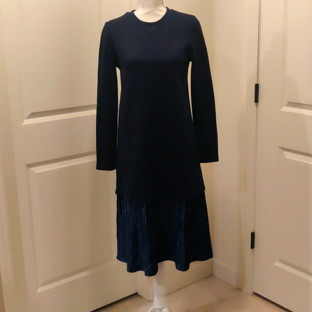 New! Vintage Retro Inspired The lines in between shirt/dress sz XS navy Cyber